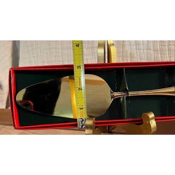 24K Gold Plated Pastry server and cheese slicer with Enamel inlay Retroneu - Picture 7 of 9